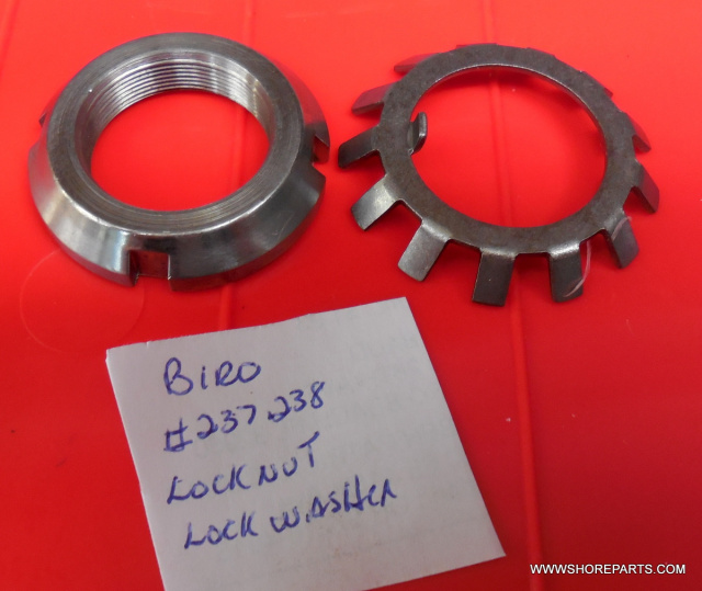 Lock Nut & Lock Washer for Biro 11, 22 & 33 Meat Saws. Replaces 237 & 238
